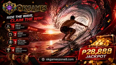 OKGAMES sports event interface showing a compact status area and vertical timeline view